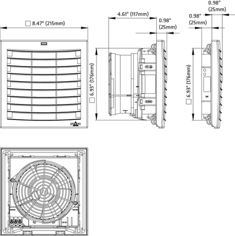 Stego Filter fan plus, airflow 'out', 230VAC, 45W, 263m³/h
