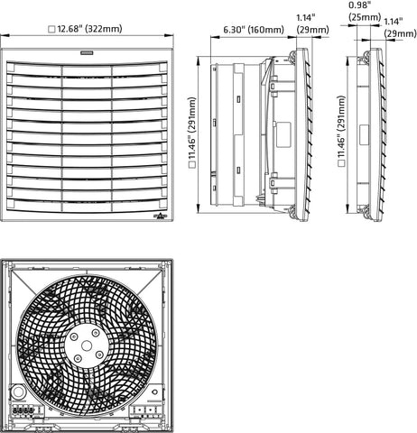 Stego Filter fan plus, airflow 'out', 230VAC, 95W, 727m³/h