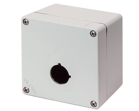 Elfin Push-button enclosure, 1 hole Ø 22, aluminium