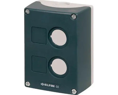 Elfin Push-button enclosure, 2 hole Ø 22, black, 85x154x60