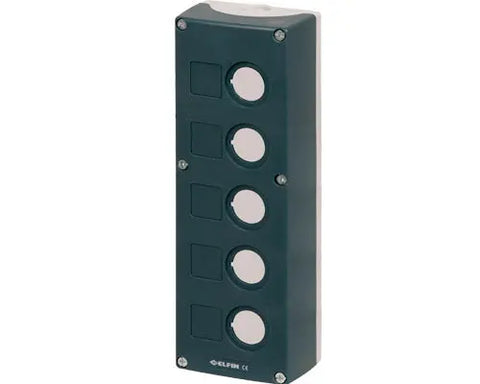 Elfin Push-button enclosure, 5 holes Ø 22, 85x234x60mm