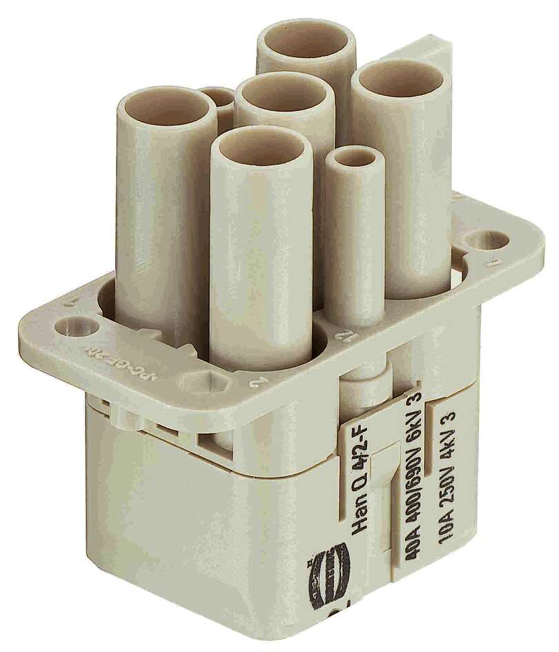 Harting Insert, crimp, female, pebble grey, 40A Harting