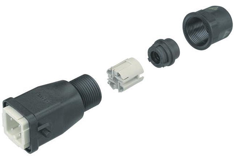 Harting Han 3A w/ Harax/male, top entry, 3 contacts, 0.75 - 1.5mm² Harting