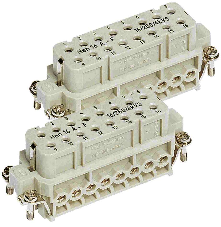 Harting Han A Power connector insert, heavy-duty, female, 16 contacts, 16A Harting