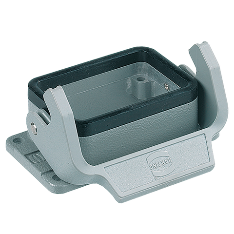 Harting Bulkhead housing, single locking, dust grey, size 6B Harting