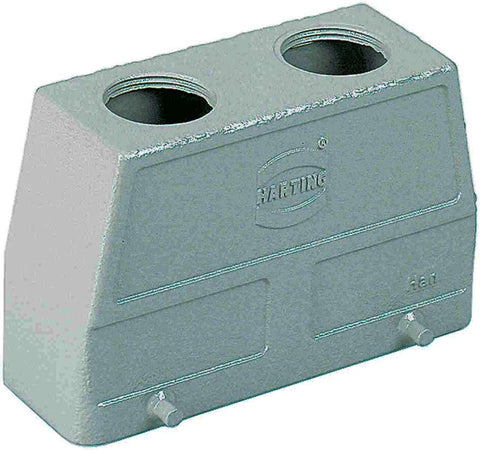 Harting Hood, double locking, top entry, 2x PG29, size 24B Harting