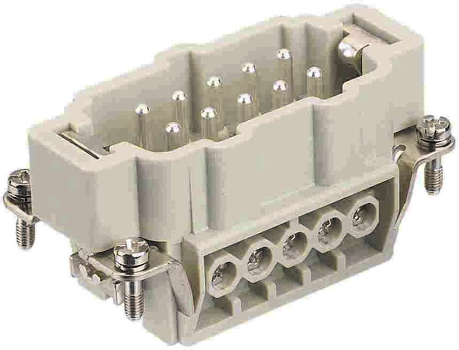 Harting Insert, screw, male, size 10B, c/s 0.75 - 2.5mm² Harting