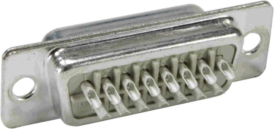 Harting Connector, D-sub, solder cup termination, male, 7.5A Harting