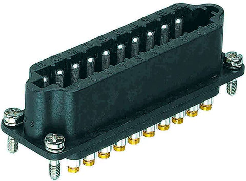 Harting Insert, screw, male, black, size 16A, c/s 1.5mm² Harting