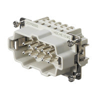 Weidmuller HDC insert, male, 10-pole, size 4, 500V, 16A