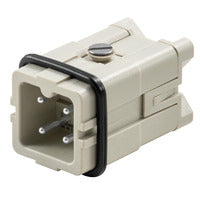 Weidmuller HDC insert, male, 3-pole, size 1, 400V, 16A
