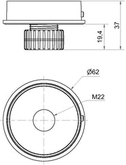 Werma Mini adapter for M22 panel-mounting, grey, 62 x 33mm