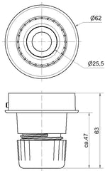 Werma Mini adapter for 15mm tube-mounting, grey, 62 x 60mm