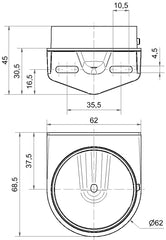 Werma Mini bracket for wall-mounting, grey, 62 x 45mm