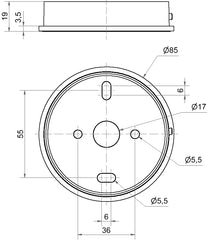 Werma Midi Adaptor for base-mounting, 85 x 19mm