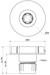 Werma Midi Adaptor for 15mm tube-mounting, grey, 85 x 64mm