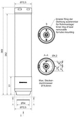 Werma eSIGN Modular signal tower with siren, 15 segments, 24V