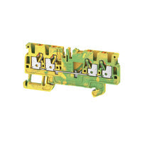 Weidmuller PE terminal, push in, green/yellow, 77.5 x 5.1mm