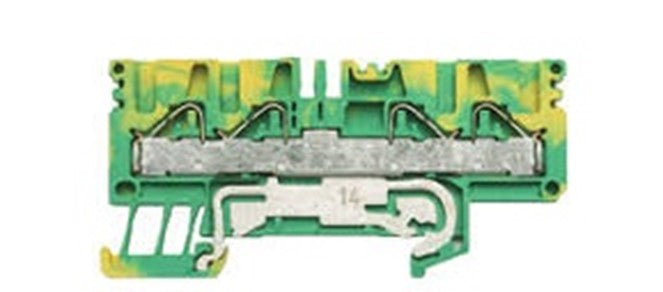 Weidmuller Feed-through terminal, gr/yell, 38 x 80 x 5.1mm