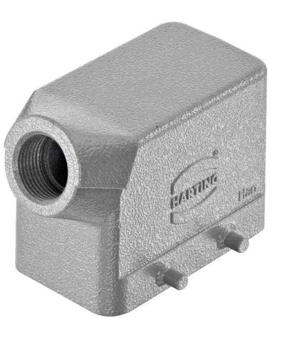 Harting Hood, double locking, side entry, M25, size 10B Harting