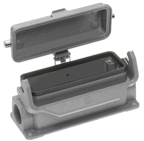 Harting Surface housing, single locking, side entry, 2x M25, size 24B Harting