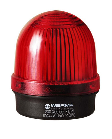 Werma Permanent beacon, red, 12 - 240VAC/DC, 57 x 66mm