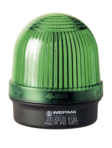 Werma Permanent beacon, green, 12 - 230VAC/DC, 57 x 66mm Werma