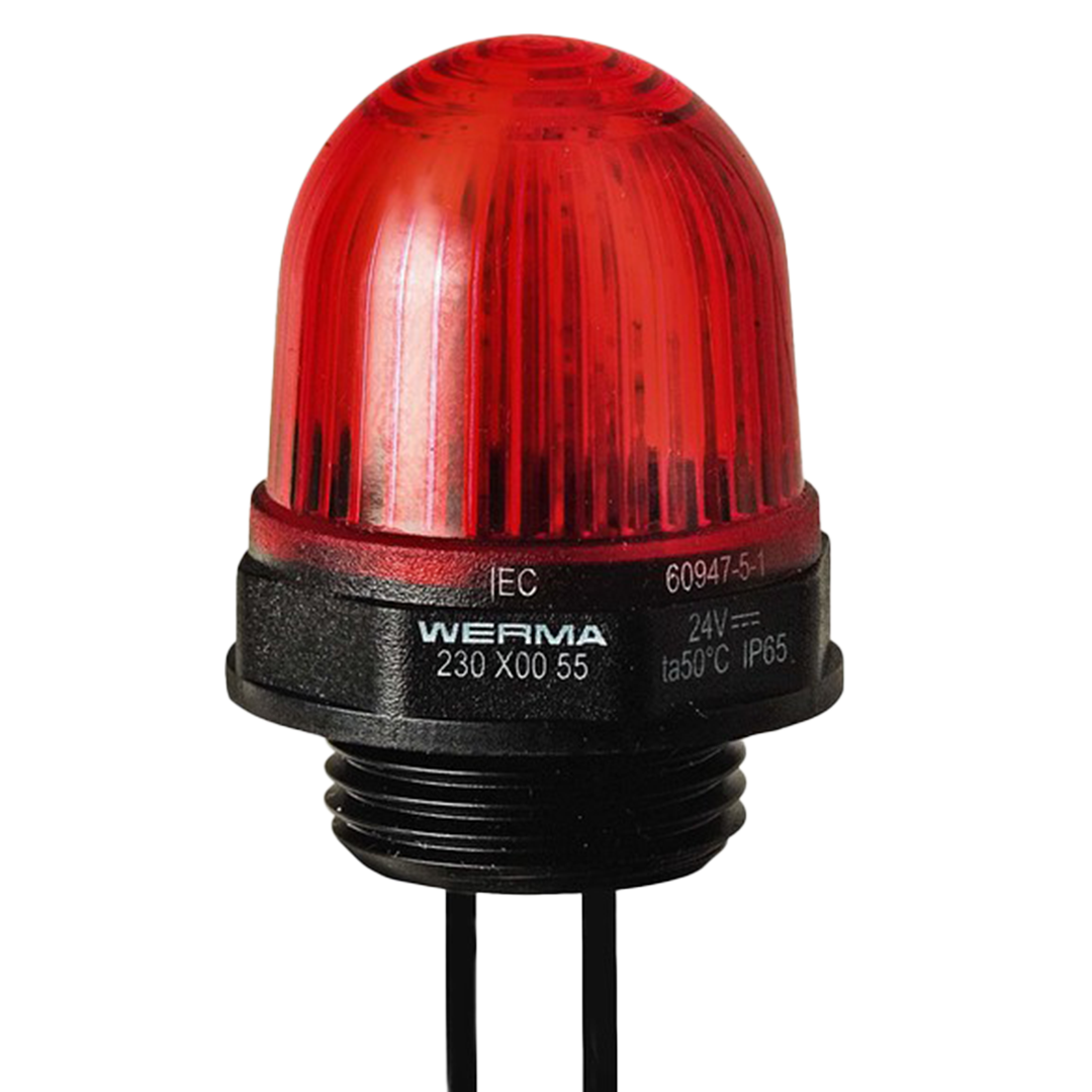Werma LED Permanent beacon, red, 230VAC, 29x 154mm
