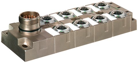 Murr MVP, connector exit frontside, 8xM12, 5-pole