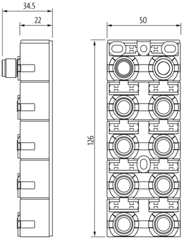 Murr MVP12V-ON9F-PNGH Distribution module, 24VDC