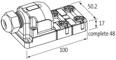 Murr MVP12 Distribution system, 4-pole, 4 x M12