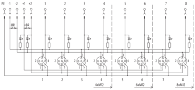 Murr MVP12 Distribution system, 4-pole, 4 x M12