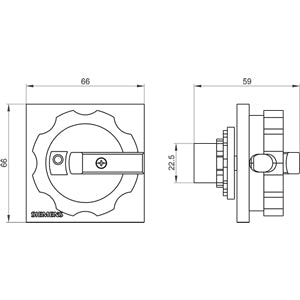 Siemens Rotary operating mechanism, actuating lever red / yellow