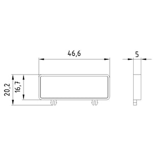 Siemens Extra rating plate, German/English, 47 x 17mm