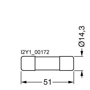 Siemens Sitor cylindrical fuse link, 30A, 700VDC, 14 x 51mm
