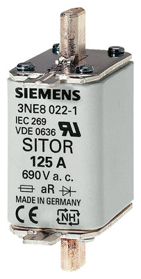 Siemens SITOR Fuse link w/ blade contacts, NH00, 100A, gS, 690VAC, 250VDC