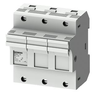 Siemens Sentron Cylindrical fuse holder, 14x51mm, 3-pole, 50A, 690VAC