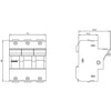 Siemens Sentron Cylindrical fuse holder, 14x51mm, 3-pole, 50A, 690VAC