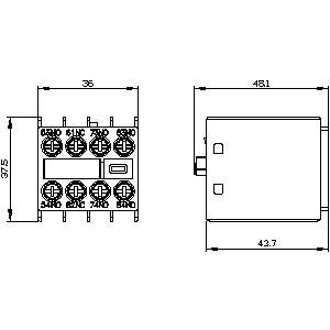 Siemens Auxiliary switch on the front, 3NO + 1NC