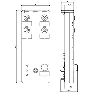 Siemens AS-i Compact module, K60 analog, 4AI, 4 - 20mA