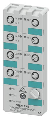 Siemens AS-i Compact module, K60 digital A/B slave, 8xM12