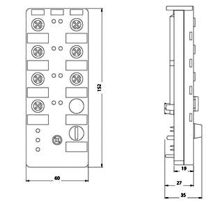 Siemens AS-i Compact module, K60 digital A/B slave, 2A 24VDC