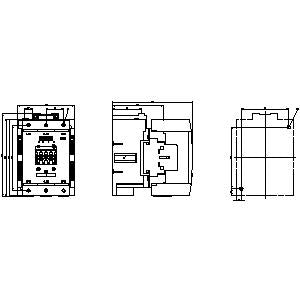 Siemens Power contactor, size 6, 3-pole, 2NO + 2NC, 115A, 55kW