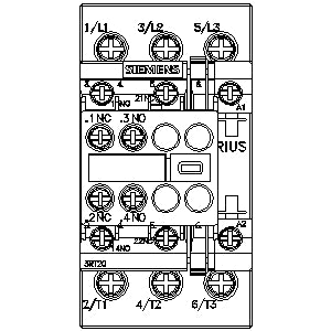 Siemens Power contactor, size S0, screw, 2NO + 2NC, 4kW, 9A
