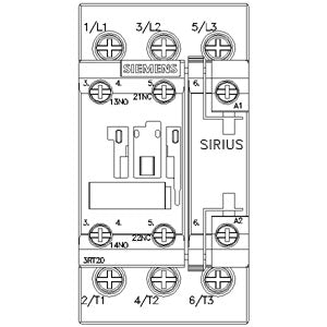 Siemens contactor 110V AC, 3-pole, size S0, screw, 1NO+1NC