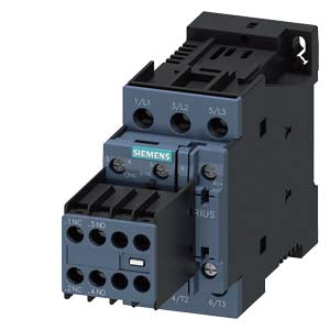 Siemens 24V DC contactor, 3-pole, 2NO + 2NC, 17A, 7.5kW