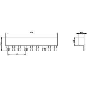 Siemens Busbar, 3-phase, 45mm modular spacing