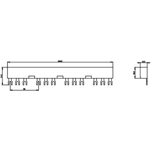 Siemens Busbar, fork shape, 55mm modular spacing, 3-phase