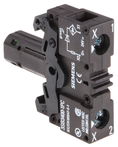 Siemens Indicator component, LED lamp holder, green, 24VAC/DC Siemens