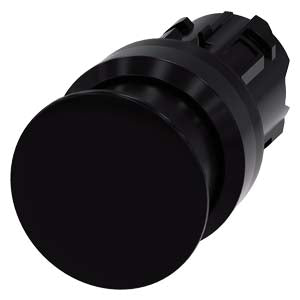 Siemens Mushroom pushbutton, momentary, round, black, 30mm